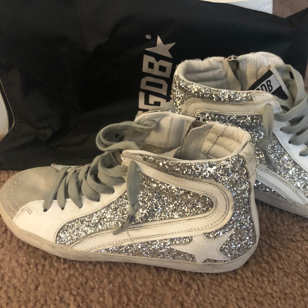 Mid Start Sliver Glitter Golden Goose